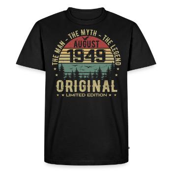 Legend Since Aug 1949 Birthday Gift 1949 - Men's Premium Organic T-Shirt - black - Front - Nico (187cm)