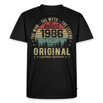 Legend Since Aug 1986 Birthday Gift 1986 - Men's Premium Organic T-Shirt - black - Front - Nico (187cm)
