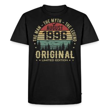 Legend Since Aug 1996 Birthday Gift 1996 - Men's Premium Organic T-Shirt - black - Front - Nico (187cm)