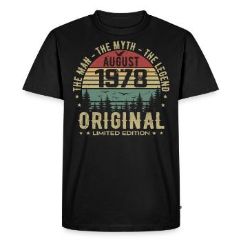 Légende Depuis Août 1978 Cadeau Anniversaire 1978 - T-shirt Premium bio Homme - noir - Devant - Nico (187cm)