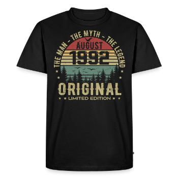 Legend Since Aug 1992 Birthday Gift 1992 - Men's Premium Organic T-Shirt - black - Front - Nico (187cm)