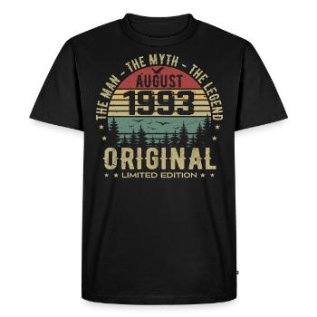 Legend Since Aug 1993 Birthday Gift 1993 - Men's Premium Organic T-Shirt - black - Front - Nico (187cm)