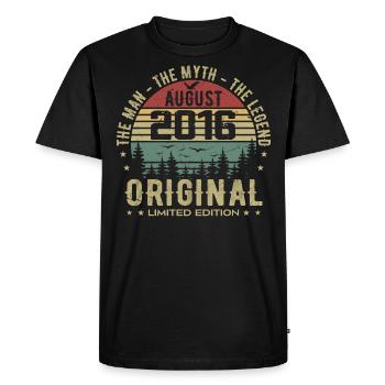Legend since Aug 2016 Birthday Gift 2016 - Men's Premium Organic T-Shirt - black - Front - Nico (187cm)