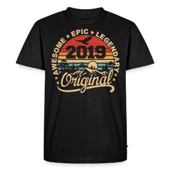 Original 2019 Retro 2019 Anniversary Gift 2019 - Men's Premium Organic T-Shirt - black - Front - Nico (187cm)