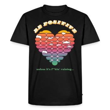 T-shirt unisexe inspirant Funny Positivity - T-shirt Premium bio Homme - noir - Devant - Nico (187cm)