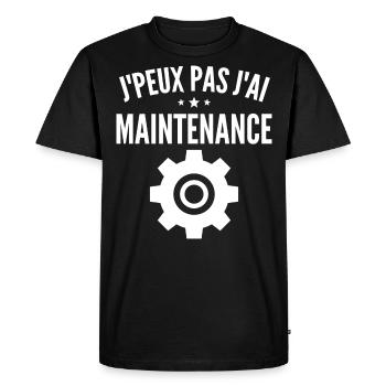Maintenance informatique - T-shirt Premium bio Homme - noir - Devant - Nico (187cm)