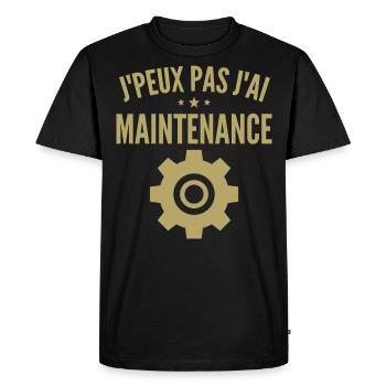 Maintenance informatique - T-shirt Premium bio Homme - noir - Devant - Nico (187cm)