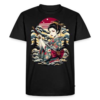 Geisha japonaise - T-shirt Premium bio Homme - noir - Devant - Nico (187cm)