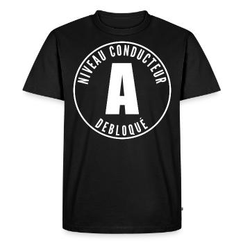 Jeune permis - T-shirt Premium bio Homme - noir - Devant - Nico (187cm)