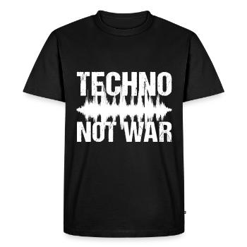 Techno Not War Peace Music Techno - Men's Premium Organic T-Shirt - black - Front - Nico (187cm)
