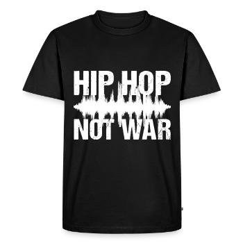 Hip Hop Not War Peace Music - Men's Premium Organic T-Shirt - black - Front - Nico (187cm)