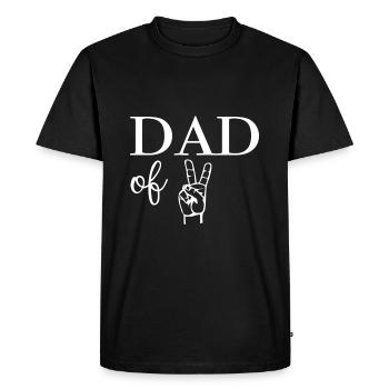 Papa de deux - T-shirt Premium bio Homme - noir - Devant - Nico (187cm)