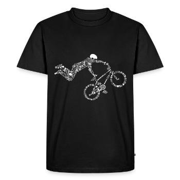 BMX Calligram Vélo Motocross Bike Rider - T-shirt Premium bio Homme - noir - Devant - Nico (187cm)