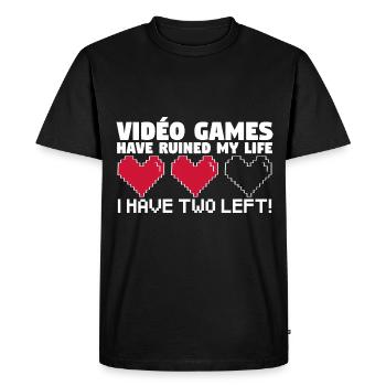 Les Jeux-Vidéos ont ruiné ma vie. - T-shirt Premium bio Homme - noir - Devant - Nico (187cm)