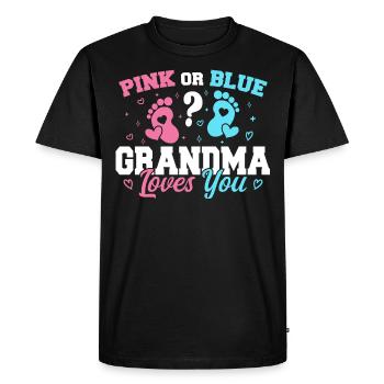Pink Or Blue Grandma Loves You - Funny Grandma - T-shirt Premium bio Homme - noir - Devant - Nico (187cm)