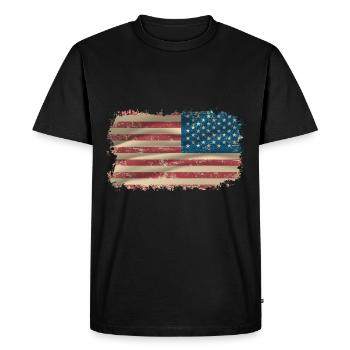 USA Flag Vintage Flag Amérique - T-shirt Premium bio Homme - noir - Devant - Nico (187cm)