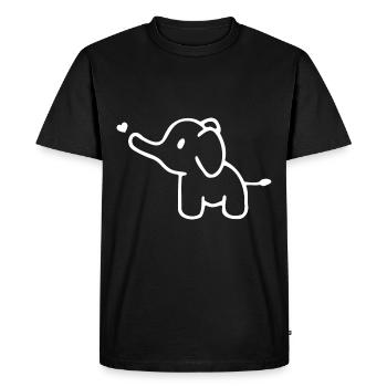 ELEPHANT ANIMAL PACHYDERM TRUNK ZOO BABY LOVE HEART - Men's Premium Organic T-Shirt - black - Front - Nico (187cm)