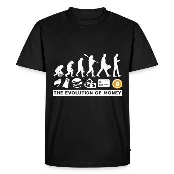Bitcoin Crypto BTC The Evolution Of Money - Men's Premium Organic T-Shirt - black - Front - Nico (187cm)