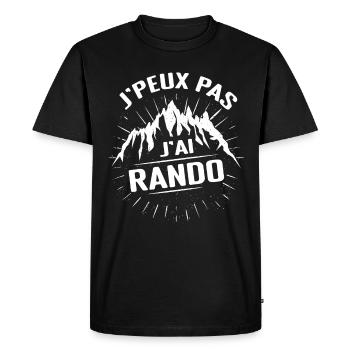Je Peux Pas J'ai Rando - T-shirt Premium bio Homme - noir - Devant - Nico (187cm)