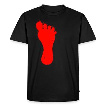 pied droit rouge - T-shirt Premium bio Homme - noir - Devant - Nico (187cm)