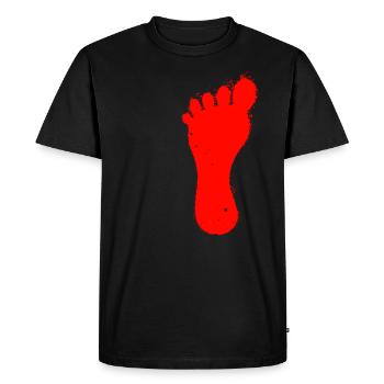 pied gauche rouge - T-shirt Premium bio Homme - noir - Devant - Nico (187cm)