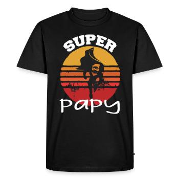 Super papy - T-shirt Premium bio Homme - noir - Devant - Nico (187cm)