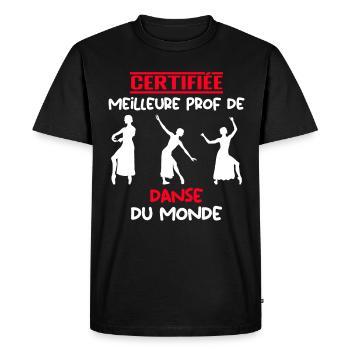 CERTIFIÉ MEILLEURE PROFESSEUR - T-shirt Premium bio Homme - noir - Devant - Nico (187cm)