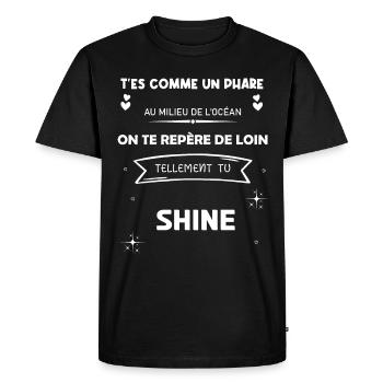 we prepare you from afar so much you shine - Men's Premium Organic T-Shirt - black - Front - Nico (187cm)