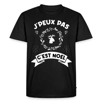 j'peux pas c'est noel noël Noël - T-shirt Premium bio Homme - noir - Devant - Nico (187cm)
