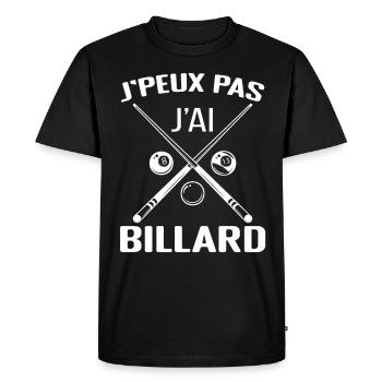 Je peux pas j'ai billard - T-shirt Premium bio Homme - noir - Devant - Nico (187cm)