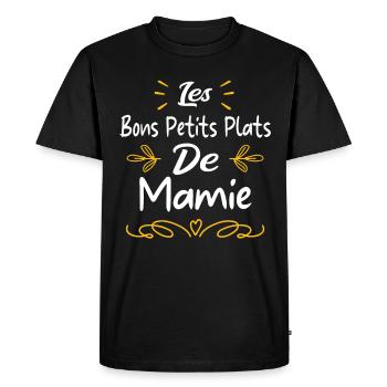 les bons ptits plats de mamie - T-shirt Premium bio Homme - noir - Devant - Nico (187cm)