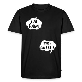 J’ai faim moi aussi. - T-shirt Premium bio Homme - noir - Devant - Nico (187cm)