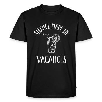 silence mode in vacancy. - Men's Premium Organic T-Shirt - black - Front - Nico (187cm)