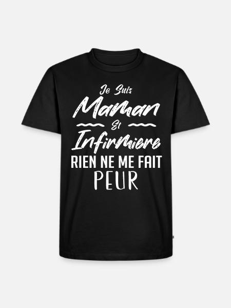 Je suis maman et infirmière - T-shirt Premium bio Homme - noir