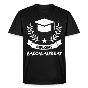 Diplôme de baccalauréat - T-shirt Premium bio Homme - noir - Devant - Nico (187cm)