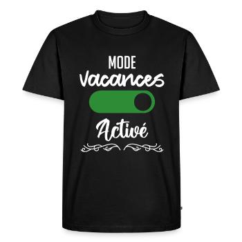 mode vacances activé - T-shirt Premium bio Homme - noir - Devant - Nico (187cm)