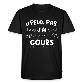 je peux pas j ai cours - T-shirt Premium bio Homme - noir - Devant - Nico (187cm)