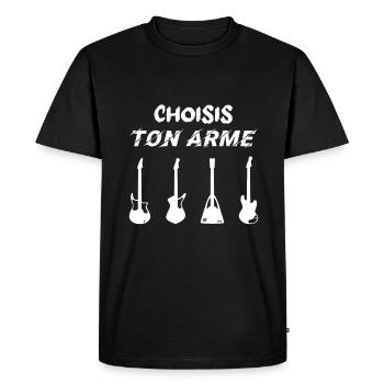 Choisis Ton Arme Guitare Humour Guitariste - T-shirt Premium bio Homme - noir - Devant - Nico (187cm)