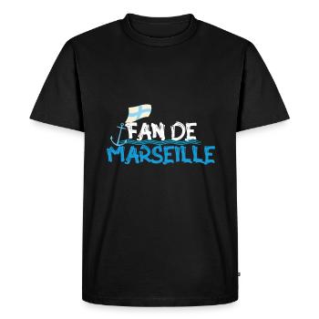 Fan de Marseille - T-shirt Premium bio Homme - noir - Devant - Nico (187cm)