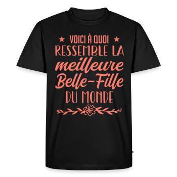 belle-fille du monde - T-shirt Premium bio Homme - noir - Devant - Nico (187cm)