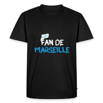 Fan de Marseille - T-shirt Premium bio Homme - noir - Devant - Nico (187cm)