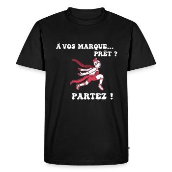 À vos marques.. Prêts? Partez! - T-shirt Premium bio Homme - noir - Devant - Nico (187cm)