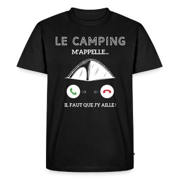 le campagne m'appelle il faut que j'y aille! - T-shirt Premium bio Homme - noir - Devant - Nico (187cm)
