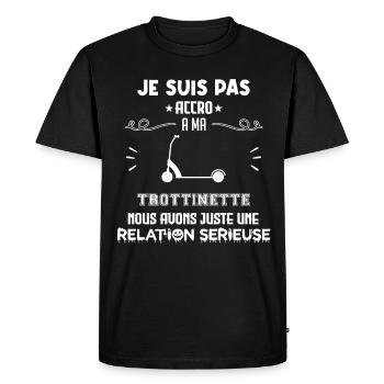 Je ne suis pas accro à la trottinette - T-shirt Premium bio Homme - noir - Devant - Nico (187cm)