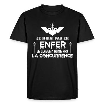 JE N'IRAI PAS EN ENFER - T-shirt Premium bio Homme - noir - Devant - Nico (187cm)