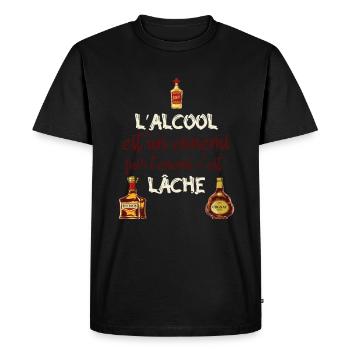 L'alcool est un ennemi - T-shirt Premium bio Homme - noir - Devant - Nico (187cm)