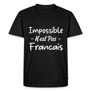 Impossible n est pas francais - T-shirt Premium bio Homme - noir - Devant - Nico (187cm)