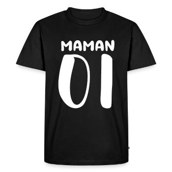 Maman 01 - T-shirt Premium bio Homme - noir - Devant - Nico (187cm)