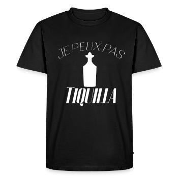 Je peux pas j'ai Tequila - T-shirt Premium bio Homme - noir - Devant - Nico (187cm)