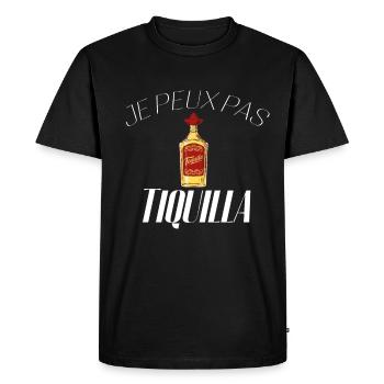 Je peux pas j'ai Tequila - T-shirt Premium bio Homme - noir - Devant - Nico (187cm)